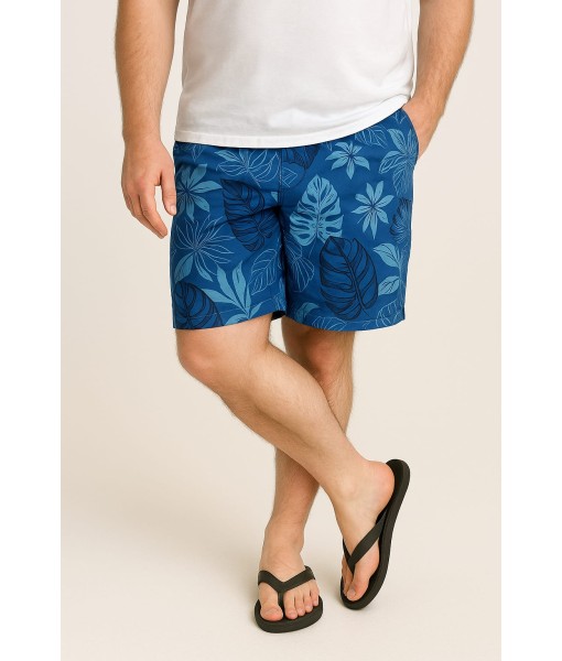 Short Estampado Elastano Plus Size Grande Bermuda praia Royal Folhas